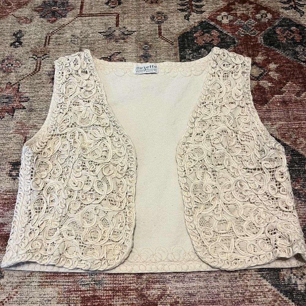 Cream Lace Vest